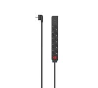 Multitoma, 5 tomas, USB-A 17 W, interruptor, 1,4 m, negro