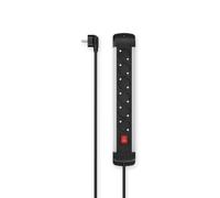 Multitoma, 6 enchufes, con interruptor, montaje en pared, 3 m, aluminio.