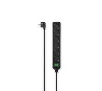 Multitoma, 6 tomas, con interruptor, 1,4 m, negro