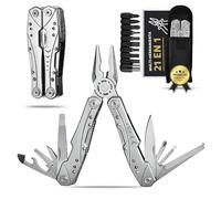 Multitool 21 en 1 de Acero Inox alicates multiusos, navaja tactica, multiherramienta bicicleta, alicates electricista, camping accesorios, navajas multiusos con bloqueo de seguridad y funda