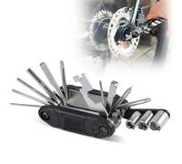 Multitool Werkzeug,16 in 1 Klappbares Werkzeugset Mit Schraubenschlüssel Schraubendreher Multifunktionales Mini-Toolkit enthält 16 Funktionen en,für die Reparatur von Fahrraddern usw. (Schwarz)