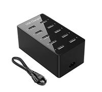 MultiUSB Charger, 10 puertos de carga, estación de carga múltiple USB, estación de carga múltiple para iPhone 12/13/14/15/16/Samsung S25/S24 Ultra/Xiaomi/iPad/iPod