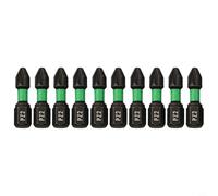 Multiusos 25mm Acero Aleación Destornillador Bit Colección 10PCS para PZ1 PZ2 PZ3 Uso con para Taladros y Destornilladores Hexagonales (PZ2)