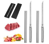 Multiusos al aire libre cuchillo de fruta portátil con funda,Mini cuchillo de acero inoxidable palo,cuchillo palo de una fruta cuchillo,pelar cuchillo,cuchillo rebanada,para acampar, picnic(2 Pieces)