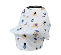 Multiusos Animal Patrón Manta de lactancia, Fansu Transpirable y Segura Cubierta para Asiento de Coche, Opaca Manta de Algodón, cubierta para trona, bufanda, cobertor para carriola (Piña elefante)