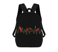 Multiusos Bolso Mochilas Latido del Corazón De Chile Bolsa De Viaje Unisex Mochila De Viaje para Trabajo, Mujeres, Viajes, 42X32X14Cm