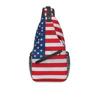 Multiusos Bolsos Cruzados Bandera De Estados Unidos Bolso De Pecho Vintage Sling Bag Para Trabajo, Colegio, Correr
