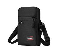 MultiValue 7.2 IN Handytasche zum Umhängen, Oxfordstoff Bauchtasche Umhängetasche Mit Haken und verstellbare Schultergurt t, Mini Handytasche Tasche für Frauen und Männer (Schwarz)