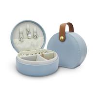 MultiValue Cajas de Joyería, Cuero Joyero Viaje Mini Joyero Pequeño Portátil Joyeros Mujer Organizador Soporte de Caja de Joyas con Manija Para la esposa Mujeres Niña (Azul)