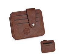 MultiValue Cartera delgada para hombre y mujer, portátil, mini tarjetero, de piel, compacta, para tarjetas de crédito, para viajes diarios de compras, b, S, Moderno