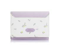 MultiValue Cartera pequeña para mujer, diseño floral de moda, billetera delgada de piel sintética con tarjetero para tarjetas de identificación en forma de amor, para viajes, compras, Púrpura, Retro