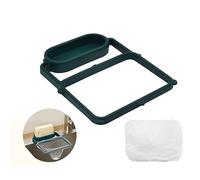 MultiValue Cesta de Filtro para Fregadero, Multifuncional Cesta de Esquina Fregadero con 50 Bolsas de Filtro de Nylon Desechables para Filtrar los Residuos de Alimentos (Verde)