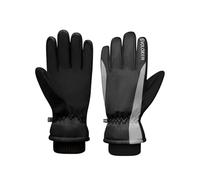 MultiValue Guantes de esquí para hombre, guantes para pantalla táctil, resistentes al agua, cortavientos, cálidos, guantes de invierno para mujer, esquí, conducir, correr (negro, F)