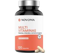 Multivitaminas | 29 Vitaminas, Minerales y Extractos de Plantas | Ingredientes Naturales | Antifatiga, Antiestrés y Antioxidante | 120 cápsulas | Fabricado en Francia | NOVOMA (ex Nutrivita)