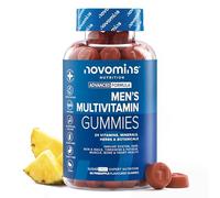 Multivitaminas Hombre - Multivitaminico con Vitamina C, D, A, E, B6, B12, Zinc - 60 Gominolas - Vegano y Sin Gluten Multivitaminas y Minerales - Apoyo Inmunitario - Novomins