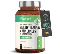 Multivitaminas Hombre y Mujer | 400 Tabletas | 27 Vitaminas y Minerales para el Cansancio - Multivitaminico Energizante | Vitaminas Mujer 60 Años Y Jovenes | Suplementos Vitaminicos VitaBright