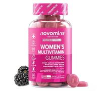 Multivitaminas Mujer - 60 Gominolas con Vitaminas para el Cabello, Colágeno Marino y Ácido Hialurónico - Vitamina C, A, D, B, Biotina y Zinc - Multivitaminico con Minerales y Probióticos - Novomins