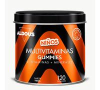 Gominolas Multivitaminas Niños - 120 Gummies Sabor natural Fresa - 12 vitaminas y minerales - Vitaminas, Biotina, Zinc, Ácido Fólico, Yodo, Colina - Vitamina c para niños - Vitaminas niños