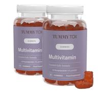 Multivitaminas y Minerales - para 4 Meses, 120 Gominolas Veganas Sabor Fresa - Vitamina C, Vitamina E y B12, Biotina, Acido Folico y 6 Micronutrientes más - TummyTox Multivitamin Gummies