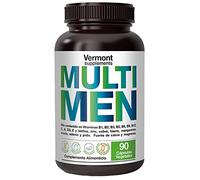 Multivitamínico para Hombre - 90 Cápsulas MULTI MEN, Complemento Completo que aporta 13 Vitaminas (A, B, C, D, E...), 9 Minerales y Nutrientes Activos, sin Gluten - Multivitaminas Vermont Supplements