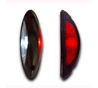 Multivolt - 2 luces LED verticales rojas y blancas para camión, camión, furgoneta, autobús, remolque