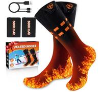 Multper Calcetines Calefactables Hombre Mujer, 5000mAh Calcetines eléctricos Recargables Mejorados,Unisex Calcetines Termicos Lavables para Esquí/Ciclismo/Pesca, Regalo para Hombres Mujeres (37-53)