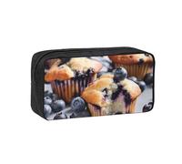 Muluhuo Blueberry Muffin 03 - Estuche organizador de papelería de gran capacidad para oficina, viajes, uso diario