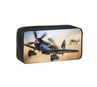 Muluhuo Estuche organizador de papelería con impresión de avión de la Segunda Guerra Mundial 2 Airplane2 de gran capacidad para oficina, viajes, uso diario