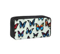 Muluhuo Estuche organizador de papelería de gran capacidad con estampado de mariposas y violonchelo para oficina, viajes, uso diario