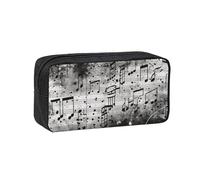Muluhuo Estuche organizador de papelería de gran capacidad con estampado de notas musicales para oficina, viajes, uso diario