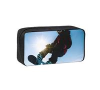 Muluhuo Estuche organizador de papelería de gran capacidad con impresión de imagen de snowboard para oficina, viajes, uso diario