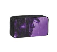 Muluhuo Purple rain03 - Estuche organizador de papelería de gran capacidad para oficina, viajes, uso diario