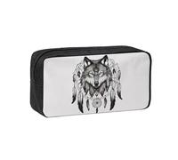 Muluhuo Wolves and Dream catchers02 - Estuche organizador de papelería de gran capacidad para oficina, viajes, uso diario