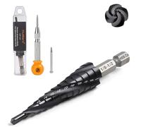 MulWark Juego de brocas escalonadas de cobalto de cuatro flautas en espiral (1/8"-1/2")