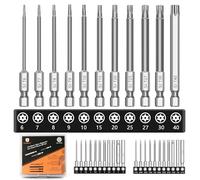 MulWark Juego de destornilladores hexagonales, 33 piezas (métrico y SAE) Torx de cabeza hexagonal, juego de puntas largas, vástago de liberación rápida, juego de puntas magnéticas para muebles
