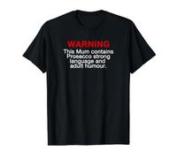 Mum Warning Prosecco Strong Language Adult Humour Mothers Camiseta gráfica económica, Hombre, Negro, XL