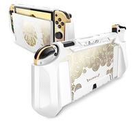 Mumba Funda Acoplable para Nintendo Switch [BladeV2] Carcasa Protectora TPU Grip Case de Agarre Compatible con la Consola y Controlador Joy-con (Platino)