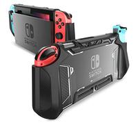 mumba Funda para Nintendo Switch, Funda Protectora Robusta híbrida de TPU con Mango [Serie Blade] Compatible con Consola Nintendo Switch y Controlador Joy-con (Negro), Black