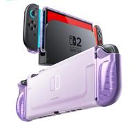 Mumba Funda Transparente para Switch 2 2025 Protectora Case con Diseño de Liberación Rápida para Joy-con y Agarre de TPU Compatible con la Nueva Nintendo Switch 2 de 8 Pulgadas (Púrpura)