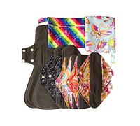 MUMBABY 11 piezas ha puesto 2 piezas Mini Wet Bag +2@8inch +3@10inch +2@12inch + 2@16inch o Bamboo Mama Tela/Menstrual Pads/compresas reutilizables