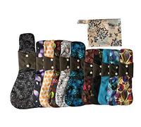 MUMBABY 12 piezas Heavy Flow and overnight Set 1 pieza Mini Wet Bag + 12 pulgadas +5 pulgadas +14 pulgadas +1 @ 16 pulgadas carbón Bamboo Mama Cloth/Menstrual Pads/Reutilizable Sanitary Pads