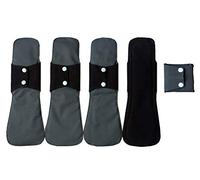 MUMBABY 5pcs 30.5cm / 12inch (Fit) Heavy Flow Charcoal Bamboo Mama Cloth/Menstrual Pads/Almohadillas Sanitarias Reutilizables (Light Grey)