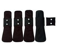 MUMBABY 5pcs 30.5cm / 12inch (Fit) Heavy Flow Charcoal Bamboo Mama Cloth/Menstrual Pads/Almohadillas Sanitarias Reutilizables (Dark brown)