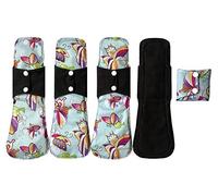MUMBABY 5pcs 30.5cm / 12inch (Fit) Heavy Flow Charcoal Bamboo Mama Cloth/Menstrual Pads/Almohadillas Sanitarias Reutilizables (Butterfly in sky)
