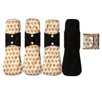MUMBABY 5pcs 30.5cm / 12inch (Fit) Heavy Flow Charcoal Bamboo Mama Cloth/Menstrual Pads/Almohadillas Sanitarias Reutilizables (Xinjiang flower)