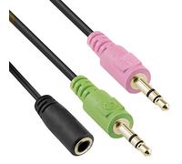 Mumbi - Cable Adaptador de Conector para Auriculares 2X Conector de Conector de 3,5 mm a 1x