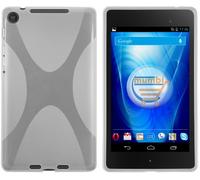 Mumbi - Carcasa para Google Nexus 7 Full HD modelo 2013 (TPU), diseño de X, color blanco