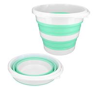 mumbi Cubo Plegable de 10 l - Robusto Cubo Plegable de 10 litros de Capacidad para Camping, hogar, Limpieza, etc. Turquesa