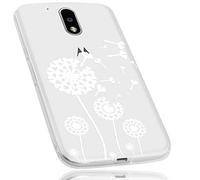 Mumbi Funda Compatible con Lenovo Moto G4 / G4 Plus Caja del teléfono móvil Slim Mince Avec Motif Pissenlit, Transparente