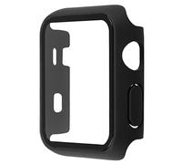 mumbi Funda Protectora con Cristal Templado Compatible con Apple Watch Series 1/2/3, 42 mm, Color Negro